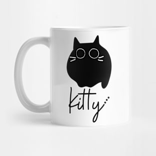 Kitty Fluffy Fat Black Cat Mug